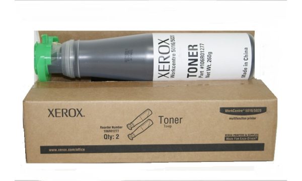 Тонер-картридж XEROX 106R01277 черный 2шт.упак. для WC 5016/5020