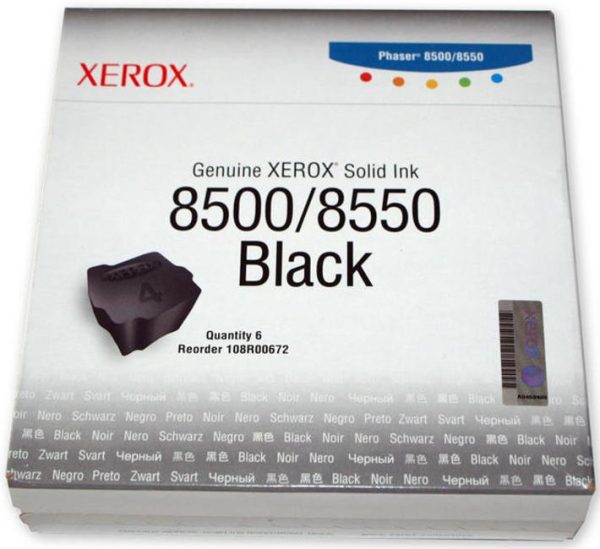 Чернила твердые XEROX 108R00672 черные для Phaser 8500/8550 (6 шт/уп.)