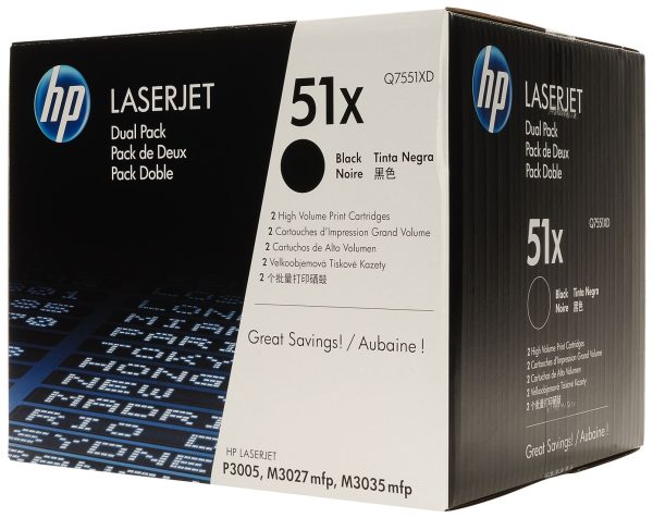 Картридж HP Q7551XD черный двойной для LJ 3005/M3027/3035