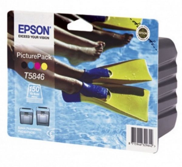 Картридж EPSON Т584640 Набор фотопечати для принтера Epson PictureMate R240/280 6-цветный C листов б