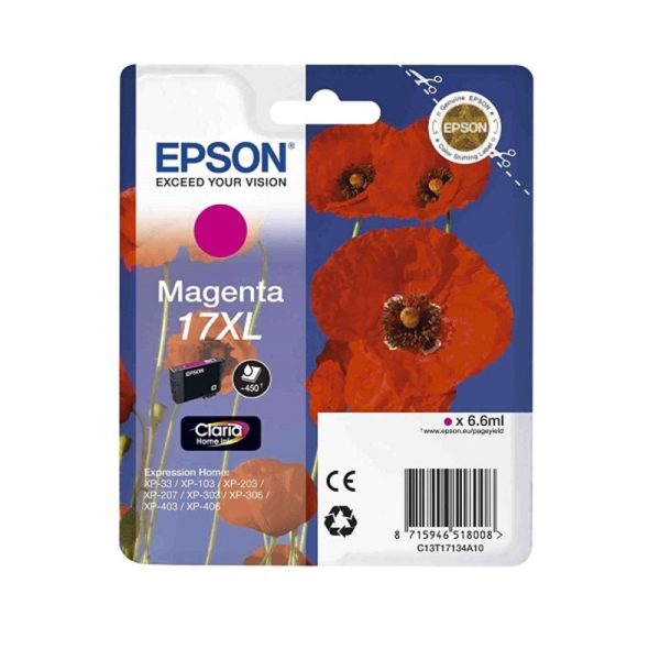 Картридж EPSON T1713 малиновый увеличенный для XP-33/103/203/207/303/306/406