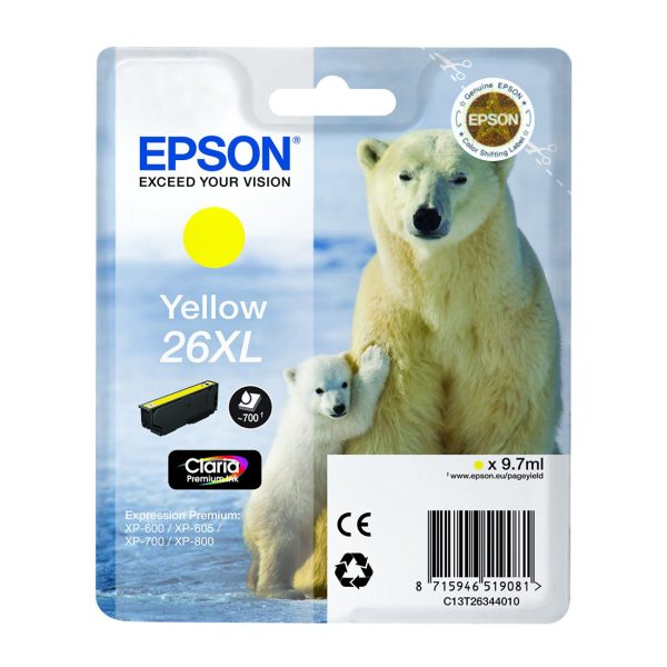 Картридж EPSON T26144010 желтый стандартный для XP-600/700/800
