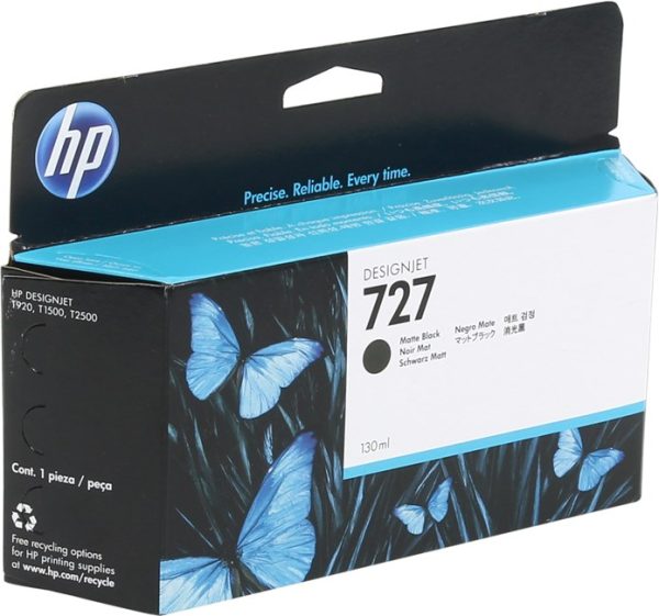 Картридж HP B3P22A №727 с матово-черными чернилами для принтеров Designjet, 130 мл