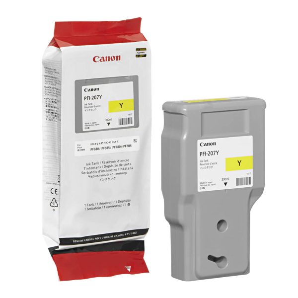 Картридж CANON PFI-207Y желтый для iPF680/685/780/785 300 мл.